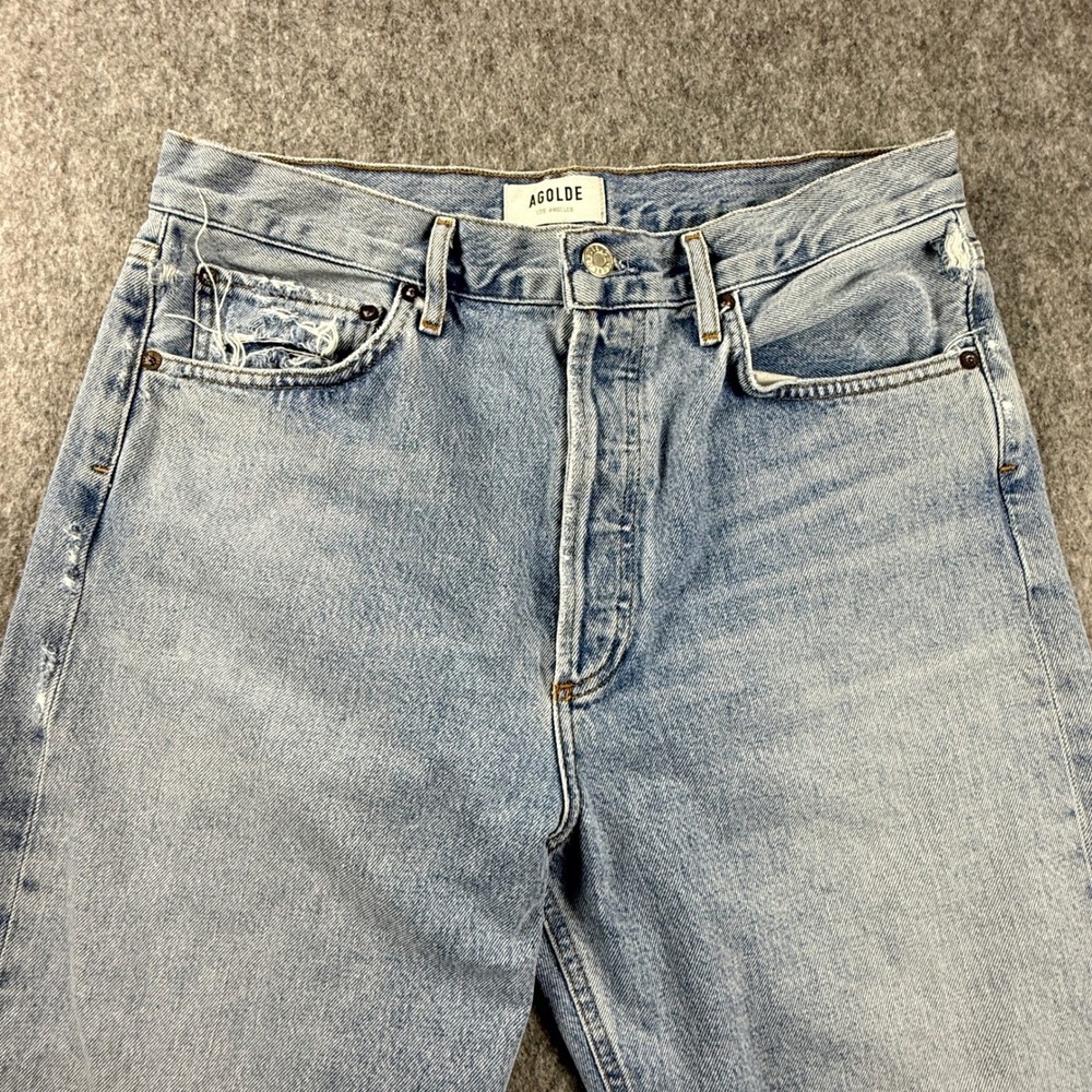 Agolde Womens Size 29 Mid Rise Loose Fit Jeans Light Wash Straight Leg 90's - Picture 7 of 10